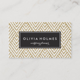 Faux Gold Glitter Chevron Pattern Visitekaartje