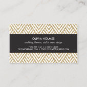 Faux Gold Glitter Chevron Pattern Visitekaartje (Achterkant)