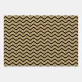 Faux Gold Glitter Chevron Stripes Inpakpapier Vel (Voorkant)