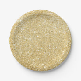 Faux Gold Glitter Chic Papier Borden Papieren Bordje