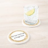 Faux Gold Glitter Circle Lijst Zandsteen Onderzett Onderzetter (Zijkant)