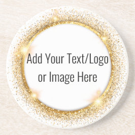 Faux Gold Glitter Circle Lijst Zandsteen Onderzett Zandsteen Onderzetter