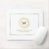 Faux Gold Glitter Circle Logo Muismat (Met muis)