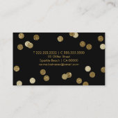 Faux Gold Glitter Confetti Black Visitekaartje (Achterkant)