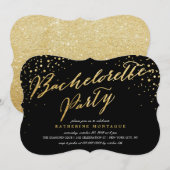 Faux Gold Glitter Confetti Chique Bachelorette Par Kaart (Voorkant / Achterkant)