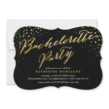 Faux Gold Glitter Confetti Chique Bachelorette Par