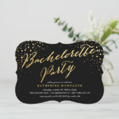 Faux Gold Glitter Confetti Chique Bachelorette Par Kaart (Staand voorkant)