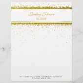 Faux Gold Glitter Confetti Designer - Letterhead Persoonlijk Briefhoofd (Voorkant)
