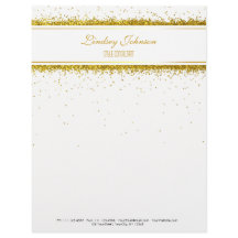 Faux Gold Glitter Confetti Designer - Letterhead