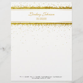 Faux Gold Glitter Confetti Designer - Letterhead Persoonlijk Briefhoofd