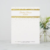 Faux Gold Glitter Confetti Designer - Letterhead Persoonlijk Briefhoofd (Staand voorkant)