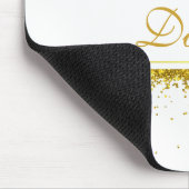Faux Gold Glitter Confetti Name - Mousepad Muismat (Hoek)
