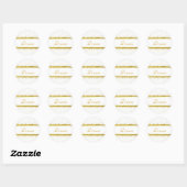 Faux Gold Glitter Confetti Name Ronde Sticker (Vel)