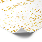 Faux Gold Glitter Confetti Weddenschap Poster (Hoek)