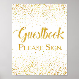 Faux Gold Glitter Confetti Weddenschap Poster
