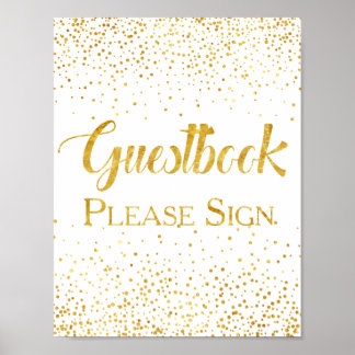 Faux Gold Glitter Confetti Weddenschap Poster