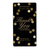 Faux Gold Glitter Confetti Weddenschap Wijn Etiket (Voorkant)
