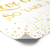 Faux Gold Glitter Confetti Wedding Dessert Sign Poster (Hoek)