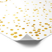 Faux Gold Glitter Confetti Wedding Seding Sign Poster (Hoek)