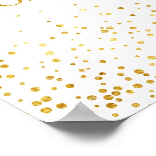 Faux Gold Glitter Confetti Wedding Seding Sign Poster (Hoek)