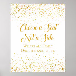 Faux Gold Glitter Confetti Wedding Seding Sign Poster