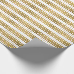 Faux Gold Glitter Custom Birthday Paper Wrap Cadeaupapier