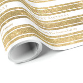 Faux Gold Glitter Custom Birthday Paper Wrap Cadeaupapier (Rol Hoek)