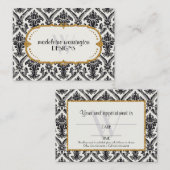 Faux Gold Glitter Damask Floral Pattern Business Afsprakenkaartje (Voorkant / Achterkant)