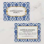 Faux Gold Glitter Damask Floral Pattern Business Visitekaartje (Voorkant / Achterkant)