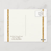 Faux Gold Glitter Damask Floral Pattern Stationery Briefkaart (Achterkant)