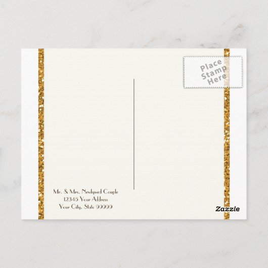 Faux Gold Glitter Damask Floral Pattern Stationery Briefkaart (Achterkant)