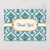 Faux Gold Glitter Damask Floral Pattern Stationery Briefkaart (Voorkant)