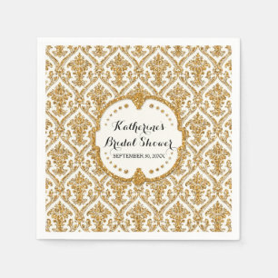 Faux Gold Glitter Damask Vrijgezellenfeest Party D Servetten