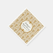 Faux Gold Glitter Damask Vrijgezellenfeest Party D Servetten (Hoek)