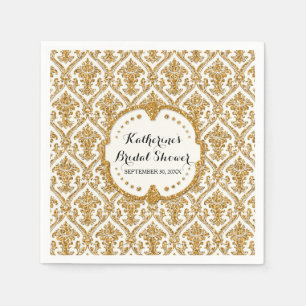 Faux Gold Glitter Damask Vrijgezellenfeest Party D Servetten
