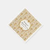 Faux Gold Glitter Damask Vrijgezellenfeest Party D Servetten (Hoek)