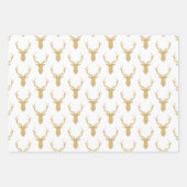 Faux Gold Glitter Deer Antlers - Kerstmis Inpakpapier Vel (Voorkant)