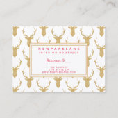 Faux Gold Glitter Deer kerstcadeaubon Visitekaartje (Achterkant)