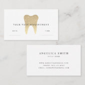 Faux Gold Glitter Dental Afsprakenkaartje (Voorkant / Achterkant)