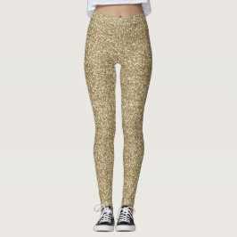 Faux Gold Glitter Design Leggings