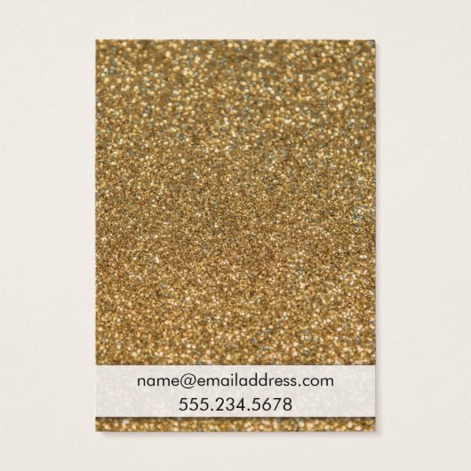 Faux Gold Glitter Earring Holder Display Kaarten Visitekaartjes (Achterkant)