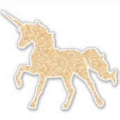 Faux Gold Glitter Eenhoorn Glam Vinyl Sticker (Voorkant)