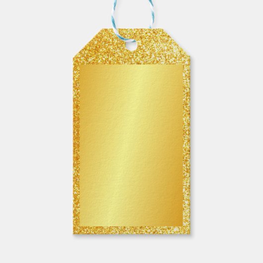Faux Gold Glitter Elegant Blank Sjabloon Custom Cadeaulabel (Voorkant)