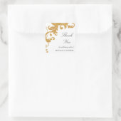Faux Gold Glitter Elegant Damask Hartelijk dank St Vierkante Sticker (Tas)