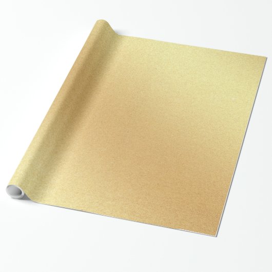 Faux Gold Glitter Elegant Modern Gouden Glanzend Cadeaupapier (Uitgerold)