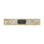 Faux Gold Glitter Elegant Scroll Classy Wedding Uitnodigingen Wikkel (Vlak)