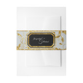 Faux Gold Glitter Elegant Scroll Classy Wedding Uitnodigingen Wikkel (Voorkant Voorbeeld)