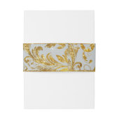 Faux Gold Glitter Elegant Scroll Classy Wedding Uitnodigingen Wikkel (Achterkant Voorbeeld)