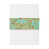 Faux Gold Glitter Elegant Scroll Classy Wedding Uitnodigingen Wikkel (Achterkant Voorbeeld)