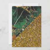 Faux Gold Glitter Emerald Green Marble Quinceanera Kaart (Achterkant)